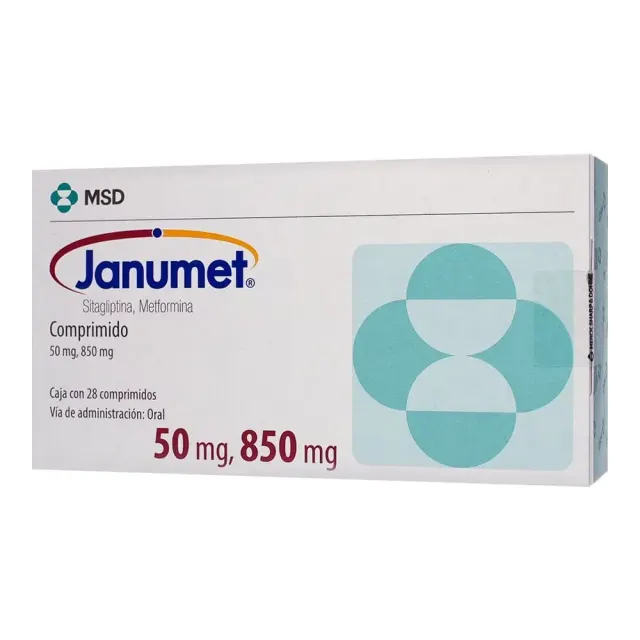 JANUMET 50/850 mg – Caja con 28 tabletas