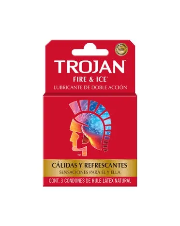 Trojan fire & ice de doble acción c/3 condones